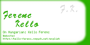 ferenc kello business card